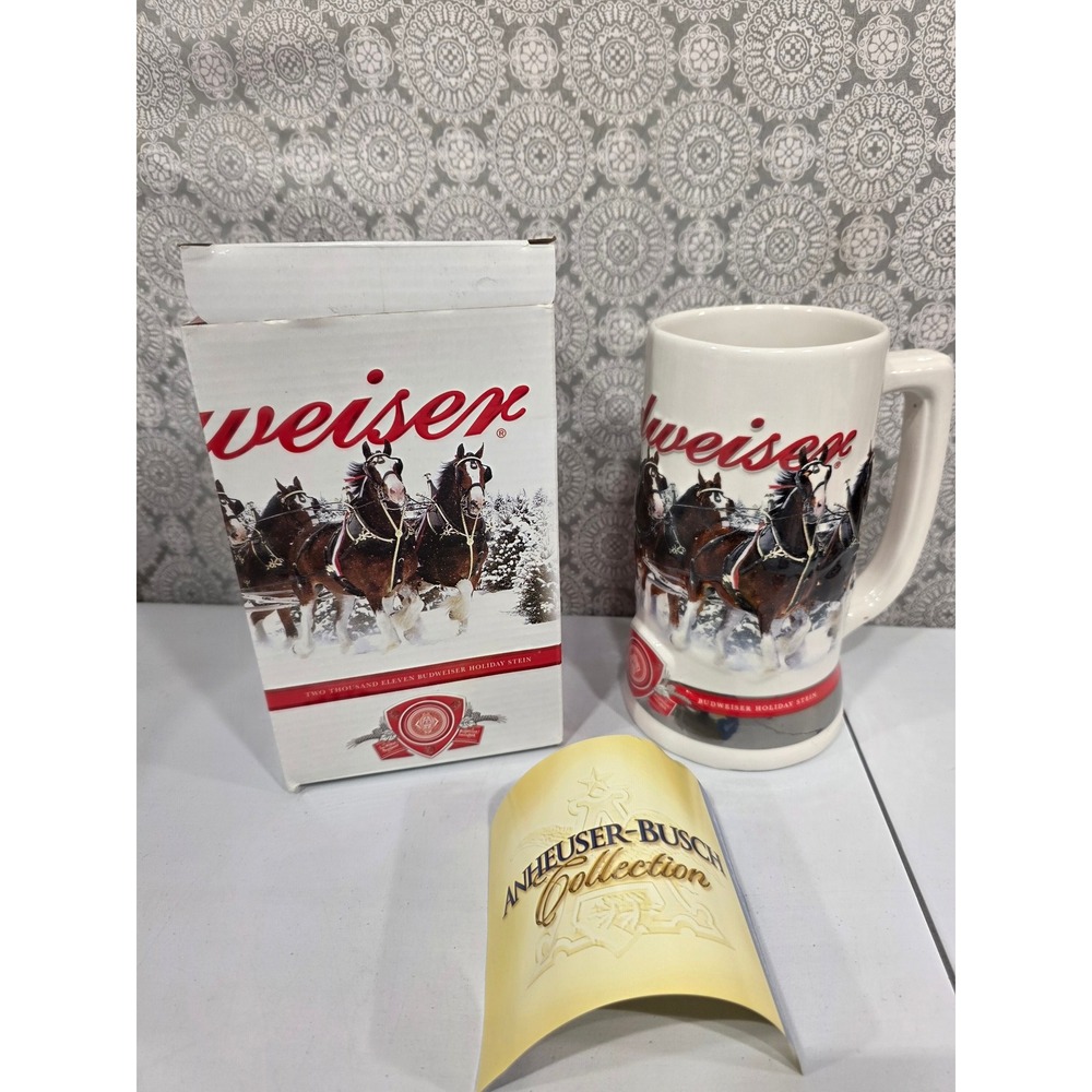 2011 Budweiser Clydesdale Holiday Stein Anheuser‎ Busch Collection Limited Ed.